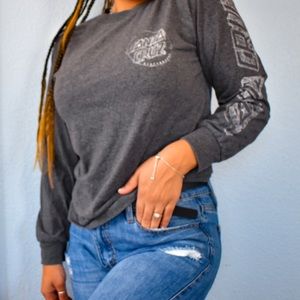 Long sleeve grey skater T-shirt